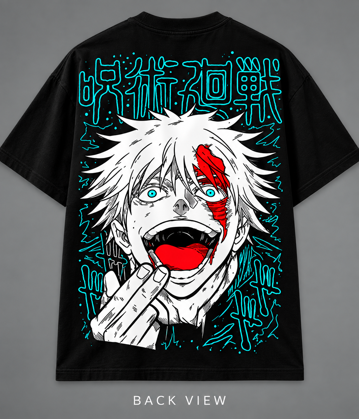 Anime Streetwear Oversized T-Shirt Black - Image 2