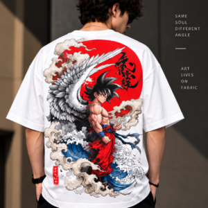 Anime Dragon Oversized T-Shirt White