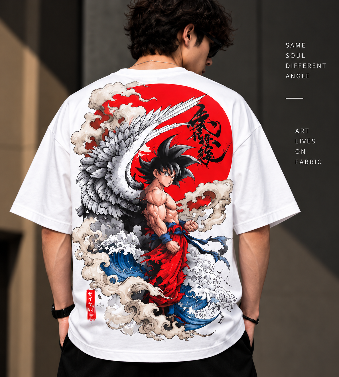Anime Dragon Oversized T-Shirt White