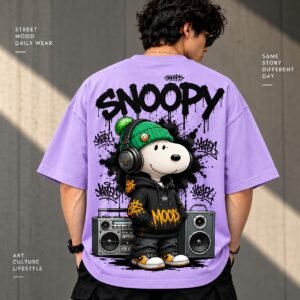Snoopy Graphic Oversized T-Shirt – Lavender